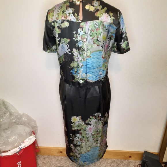 Preen by Thornton Bregazzi Blue Akiko Kimono Cruise 100% Silk Dress Sz S - Picture 3 of 11